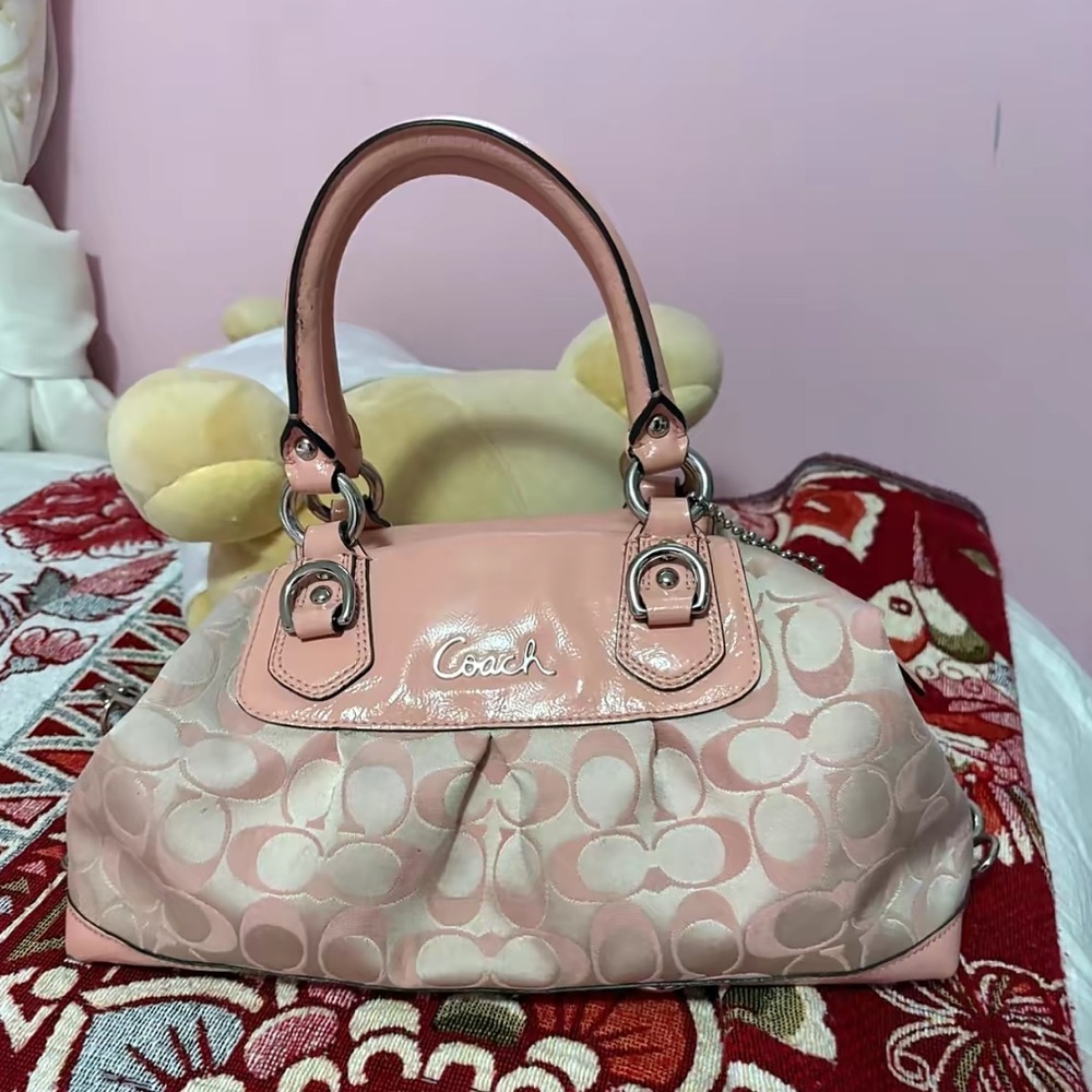 Coach Light Pink Signature Satchel
